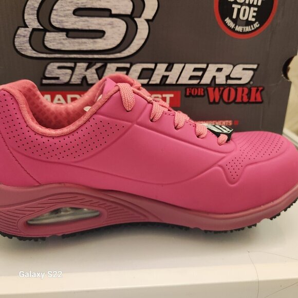 Skechers "Deloney" Pink Comp Toe Work Sneakers. NIB. Size 5.5 - Picture 5 of 14